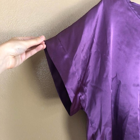 Gilligan & O’Malley Purple Satin Sleep Top Sz L - Picture 4 of 5